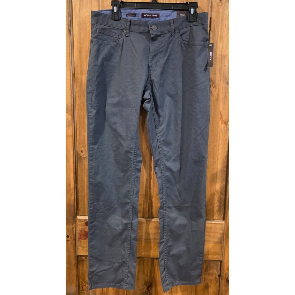 Michael Kors Jeans Mens 30X32 Gray Denim Straight Stretch Grant Classic Fit NWT